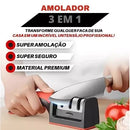 COMPRE 1 LEVE 2 - Amolador De Facas Em Aço Inox Profissional Emborrachado
