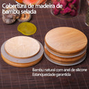 Kit 6 Potes Para Alimentos Com Tampa Bambu 200ML