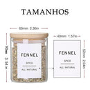 Kit 6 Potes Para Alimentos Com Tampa Bambu 200ML