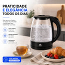 Chaleira Elétrica em Vidro 2L com Desligamento Automático