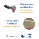 Jogo de Panelas 9 Pçs Teflon Tampas Vidro Antiaderente